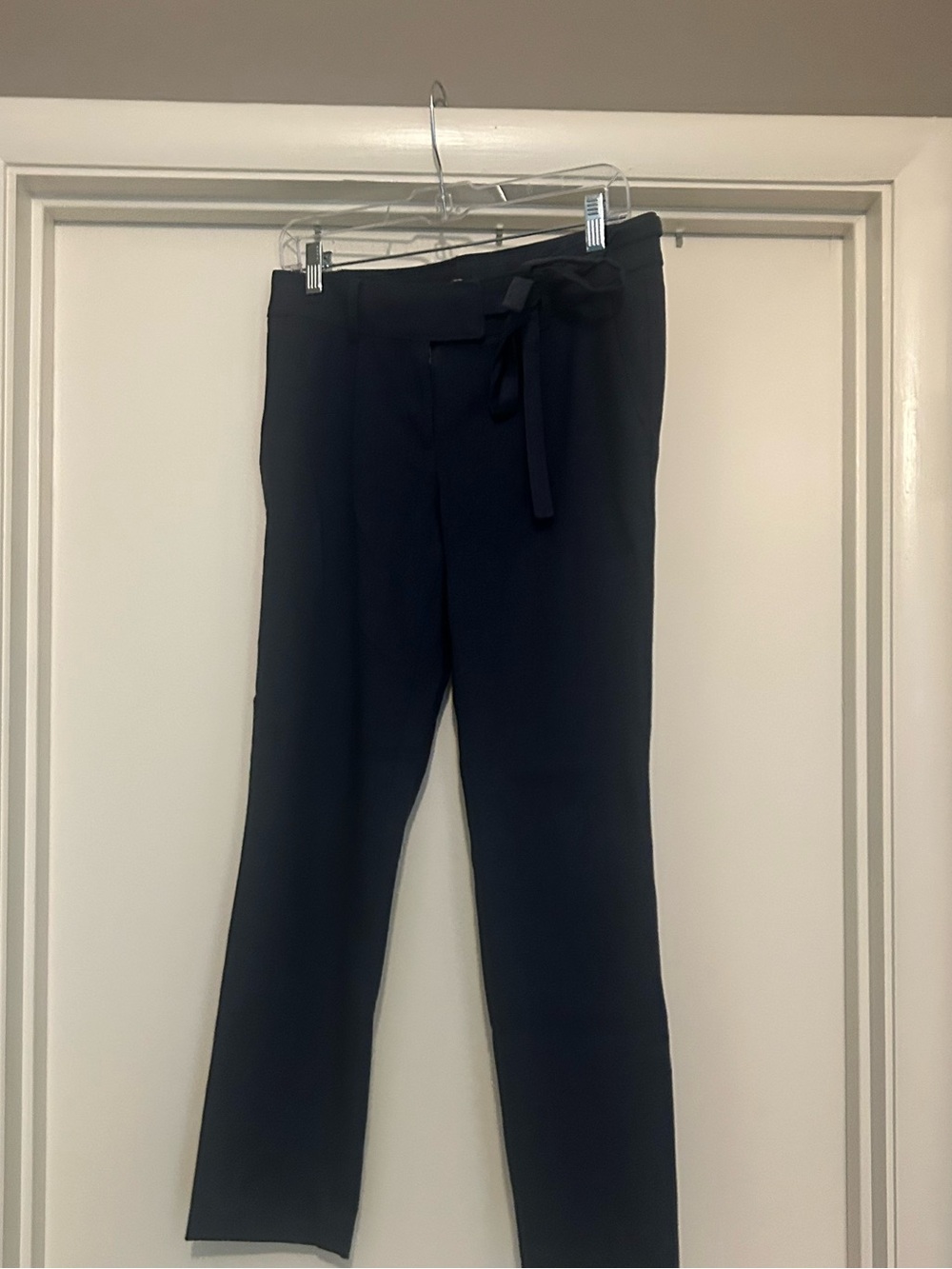 LOFT Blue Straight-Leg Tie-Waist Pants
